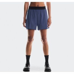 Run On Clouds‎ 3" Performance 2/1 Shorts Drawcord Zip Back Acai Black Size XS